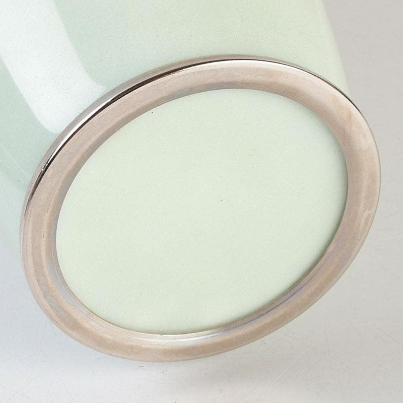 茶道具　七宝焼　薄緑釉　胡蝶蘭図　花器　共箱　Z　9750D