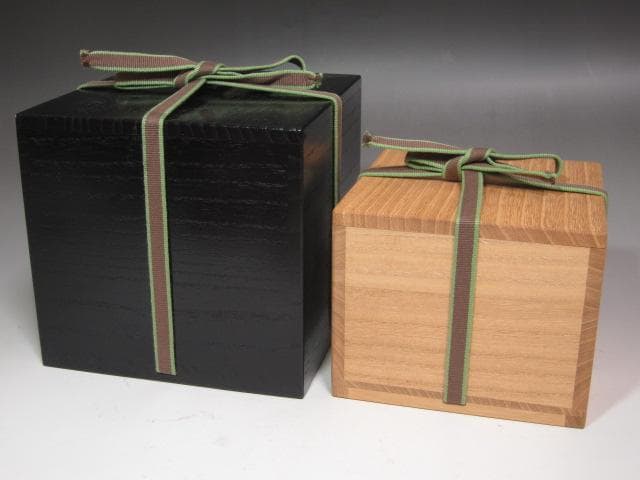 ☆　裏千家　十四代　淡々斎　自作赤茶碗「薫風」　二重箱☆y595