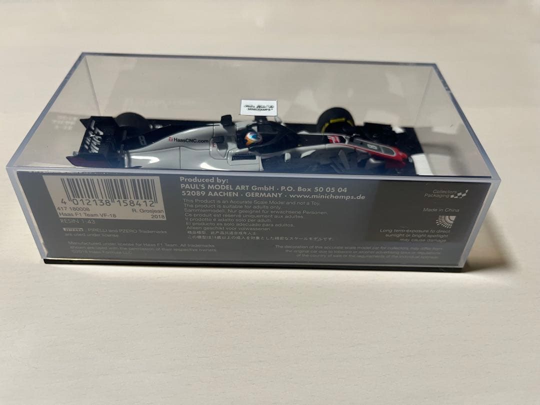 ミニチャンプスHAAS F1 VF-18 R. GROSJEAN 2018