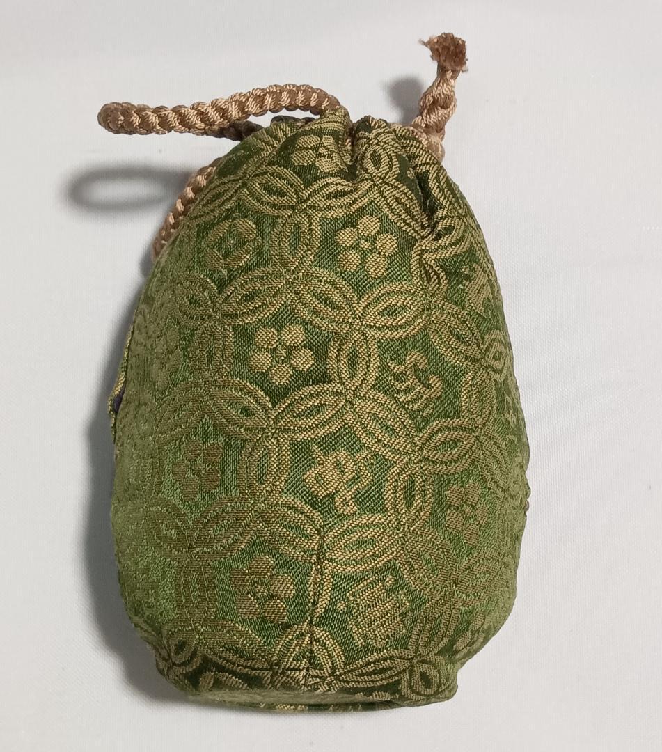 茶道具　大樋焼茶入　大樋定子作　大樋焼飴釉瓢型茶入　宗薫緞子仕覆　美品！！