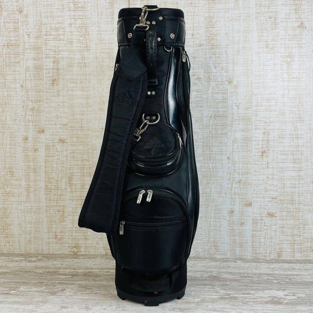 adidas アディダス　3ライン　ゴルフキャディバッグ　ブラック9型