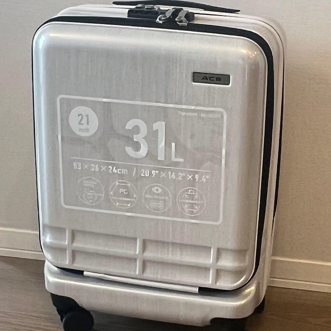 【未使用品】Ace キャリーケース　31L　フロントオープン　機内持ち込み可
