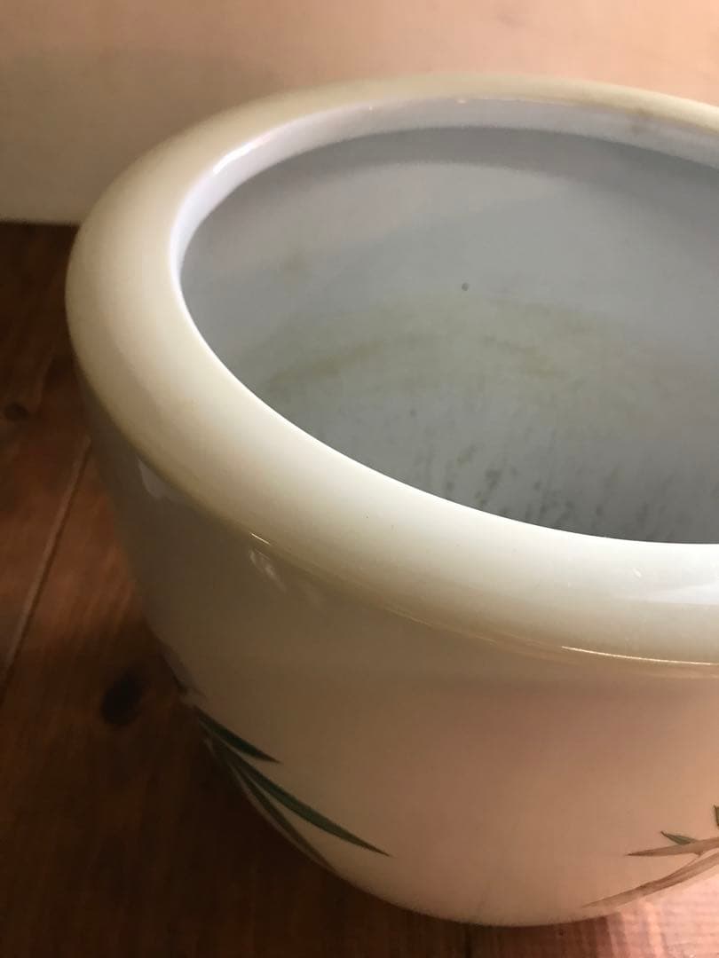 希少　ノリタケ　則武　日陶　火鉢　陶器　竹　時代物　白　オールドノリタケ
