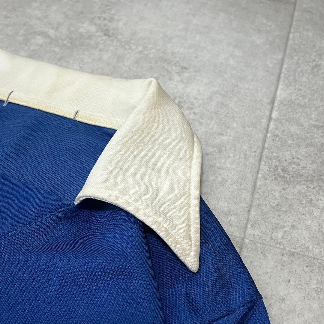 希少　70s 80s アディダス　ゲームシャツ　ユニフォーム　青　ビンテージ　L