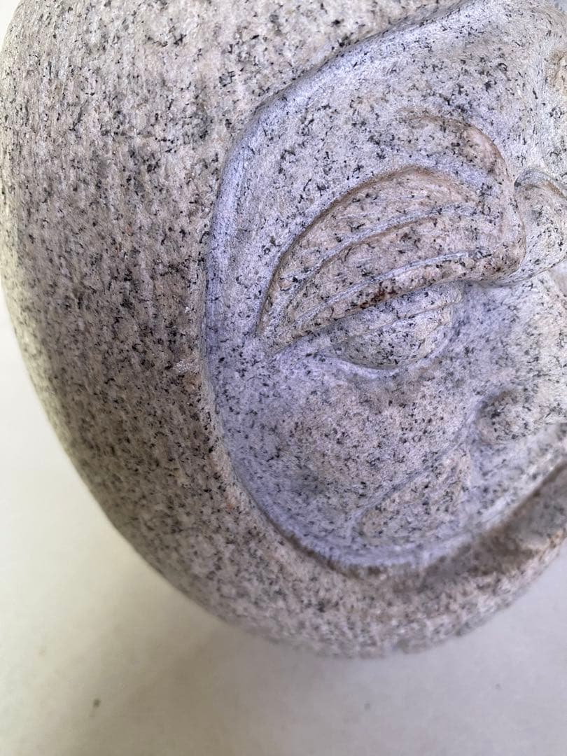 だるま石　御影石　達磨　だるま　ダルマ　置物　彫刻　縁起物　骨董　オブジェ