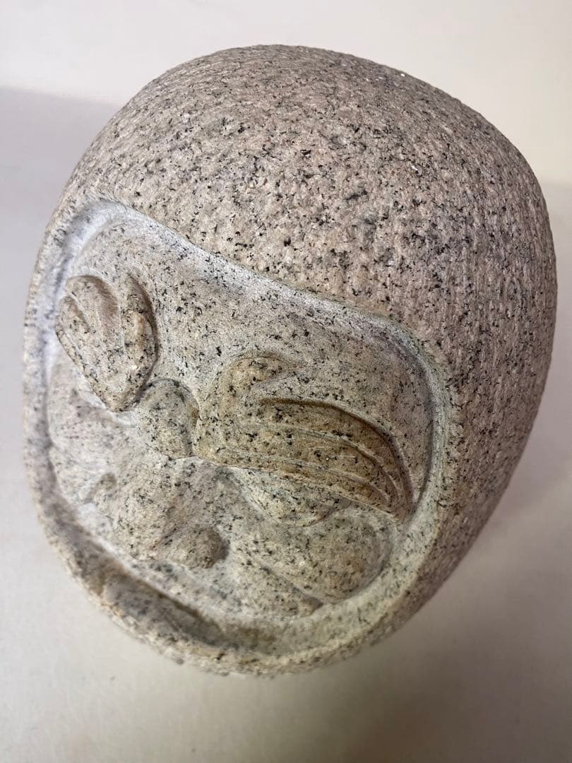 だるま石　御影石　達磨　だるま　ダルマ　置物　彫刻　縁起物　骨董　オブジェ