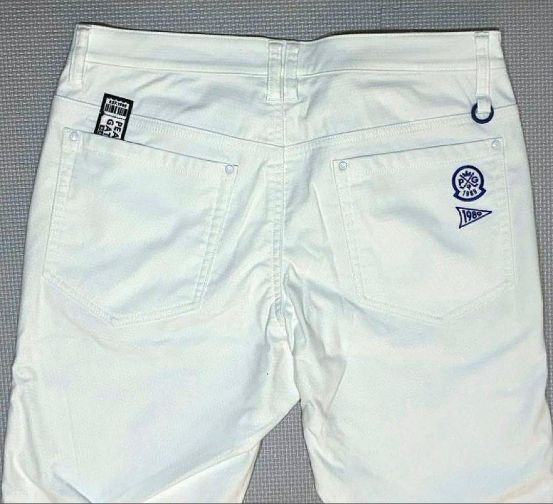 パーリーゲイツ ドビーピラミッド 表地ピーチボンディング5Pパンツ（WHT／5）