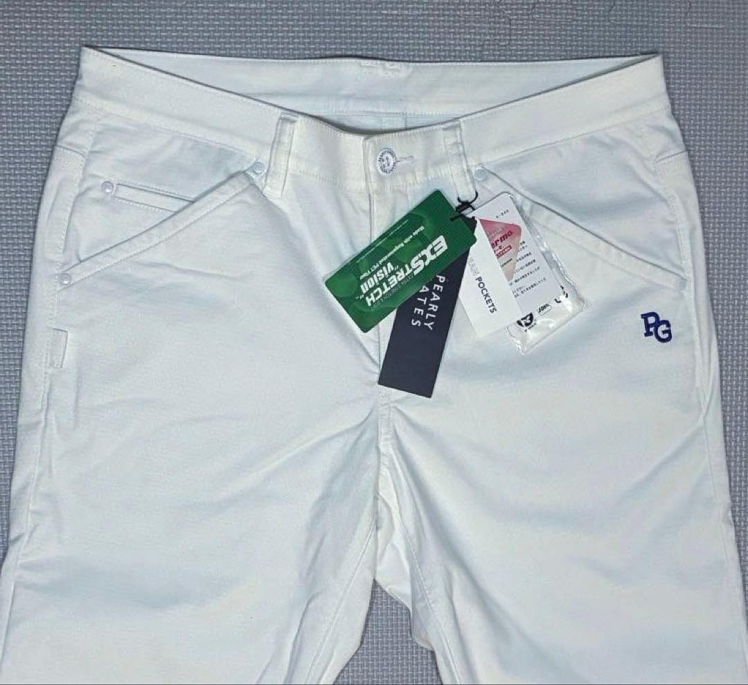 パーリーゲイツ ドビーピラミッド 表地ピーチボンディング5Pパンツ（WHT／5）