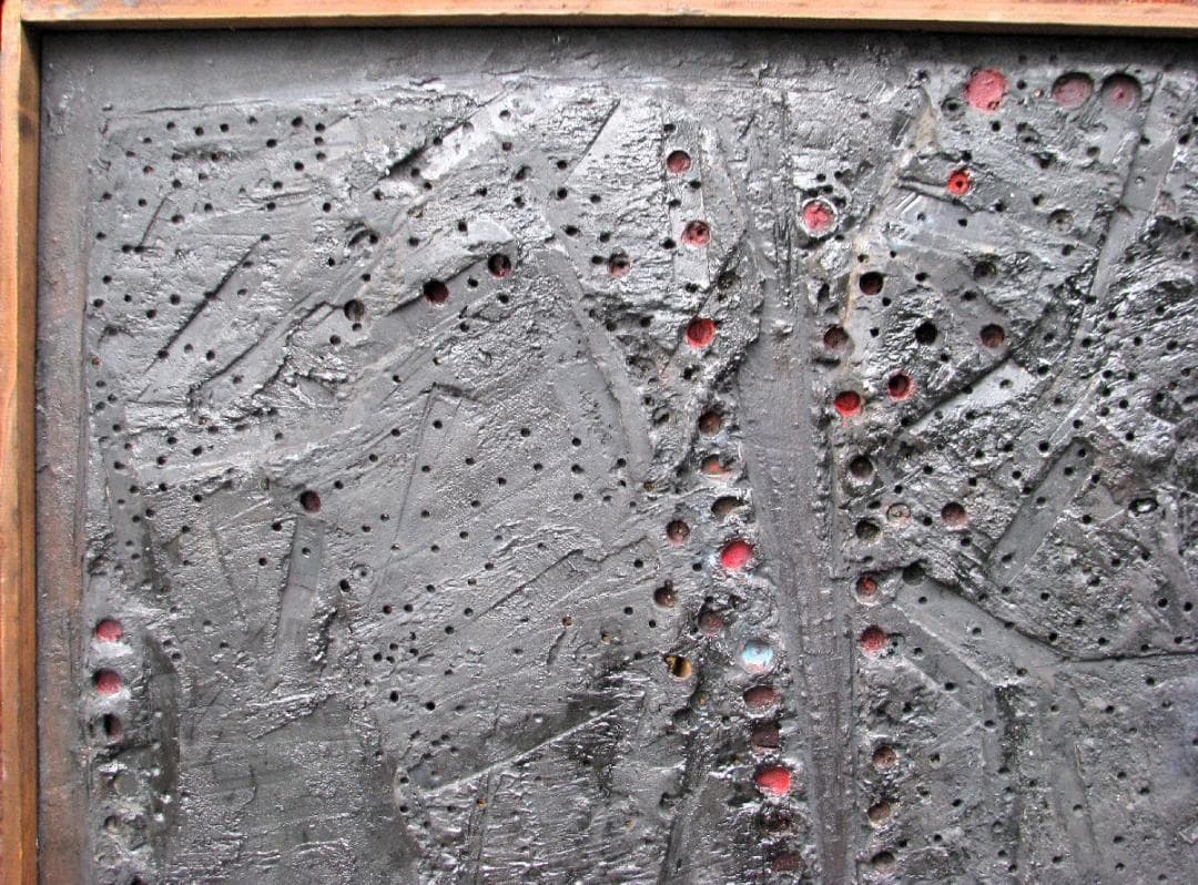 60年代の前衛,藤沢晴「疵ついた空間」約100号,板に石膏など,唯一無二の造形美