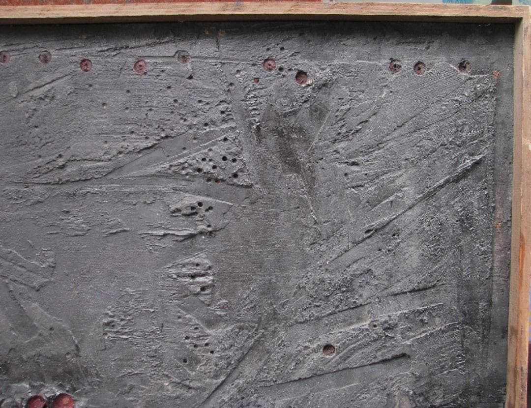 60年代の前衛,藤沢晴「疵ついた空間」約100号,板に石膏など,唯一無二の造形美