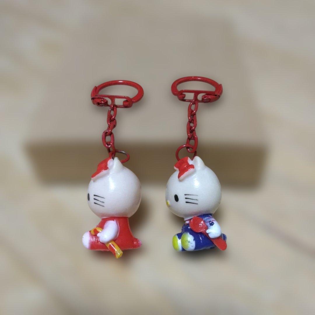 【希少】昭和レトロ　70年代ハローキティ マスコットホルダー2体　当時物　レア