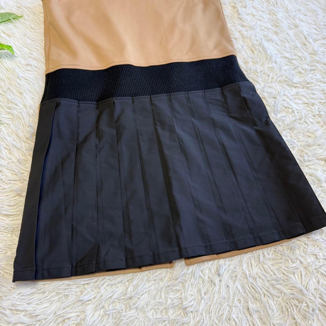 【ムータマリン】極美品 ジップワンピース 裏起毛 プリーツ Mサイズ