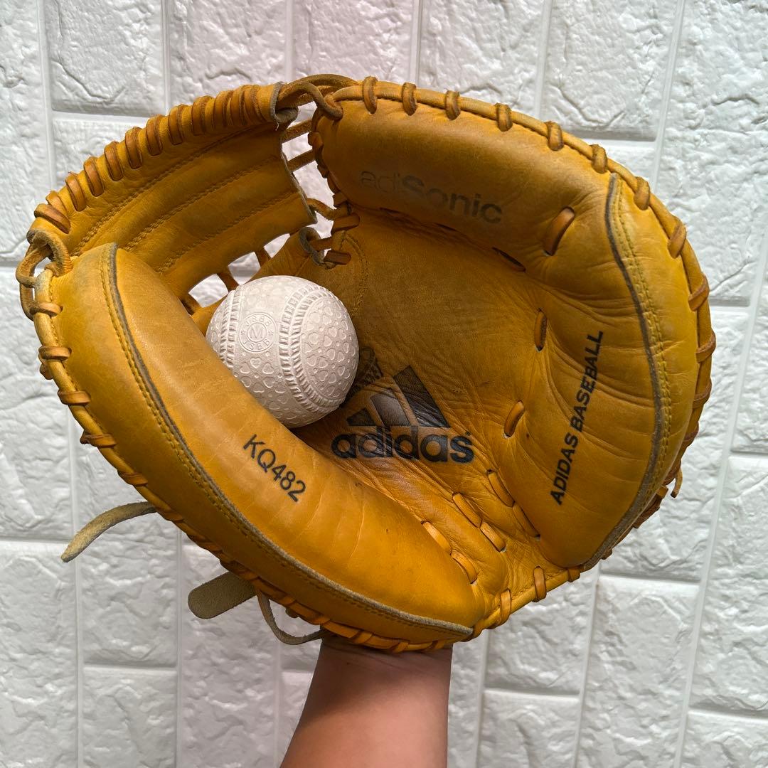 【レア】野球 グローブ 軟式 一般 キャッチャーミット アディダス adidas
