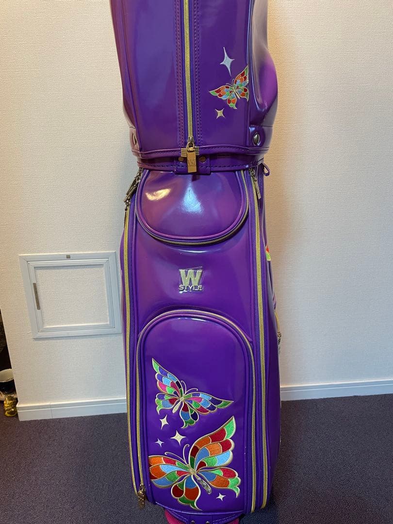 WinWinSTYLE 蝶模様 ゴルフバッグ 紫