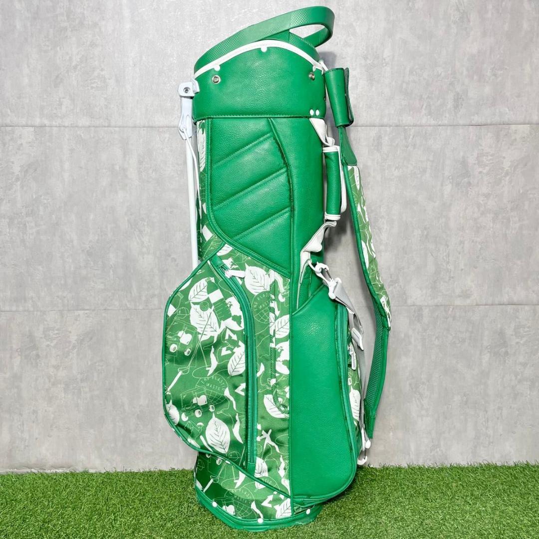 【フード未使用】アディダス キャディバッグ ゴルフバッグ グリーン スタンド