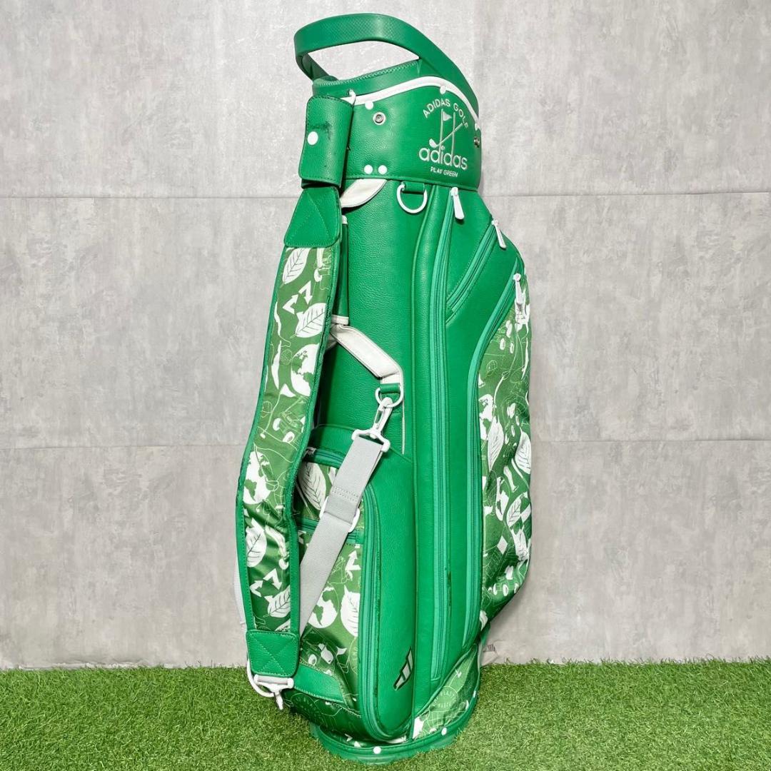 【フード未使用】アディダス キャディバッグ ゴルフバッグ グリーン スタンド