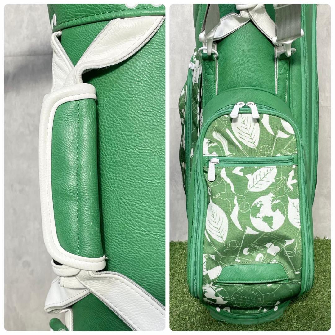 【フード未使用】アディダス キャディバッグ ゴルフバッグ グリーン スタンド