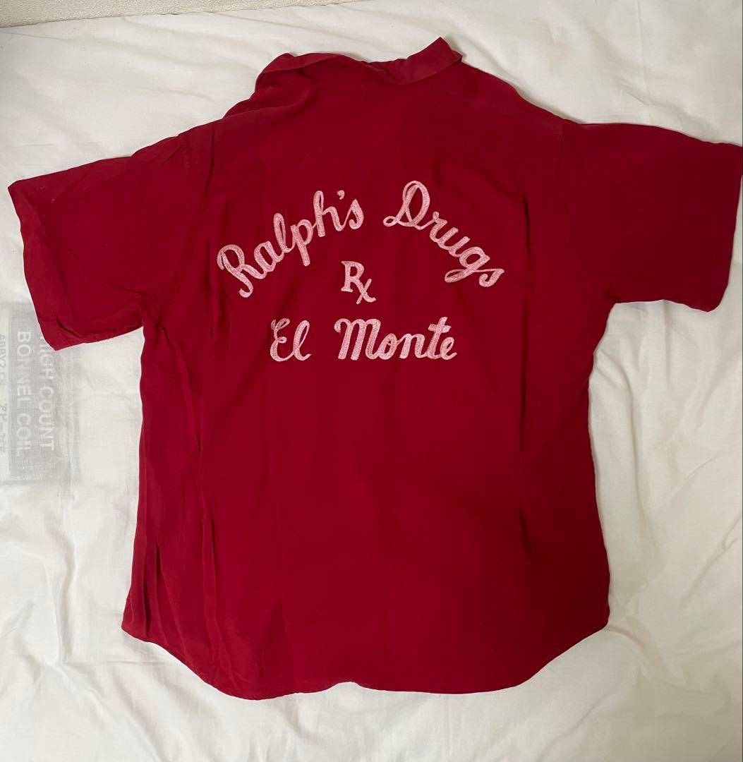 50s ボーリングシャツ NAT NAST レーヨン チェーン刺繍 開襟