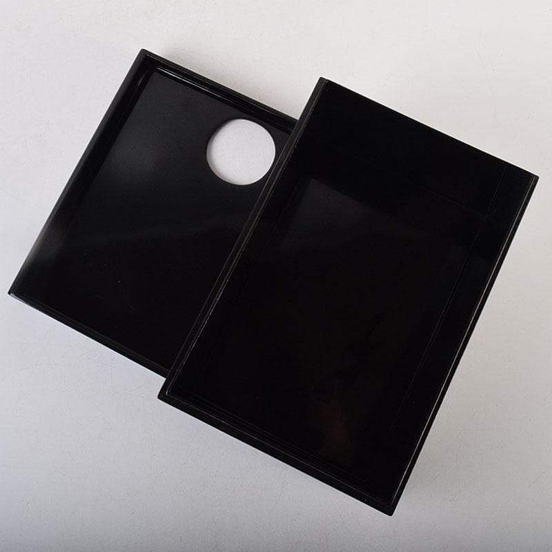 茶道具　黒塗茶箱　茶碗　朱塗　棗　香合など　十一点　一式　仕覆付　M　R8831