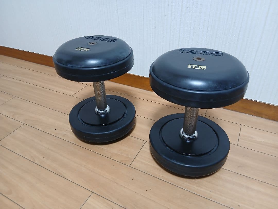 ①IVANKO(イヴァンコ) SDKR ダンベル(ラバー) 14kg x 1個