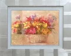 油絵 菅家令子 絵 絵画 インテリア uF6-110302 花