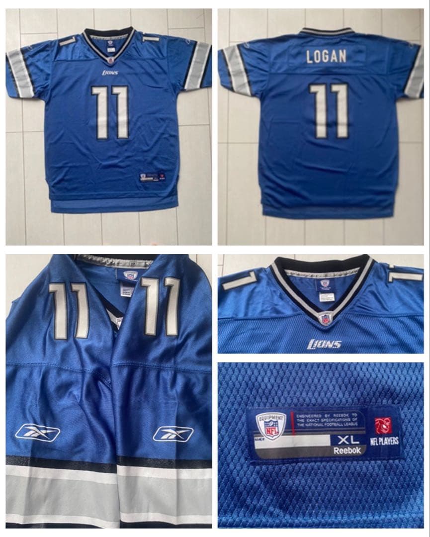 美品 NFL LIONS ユニフォーム jersey ゲーム シャツ XL 11