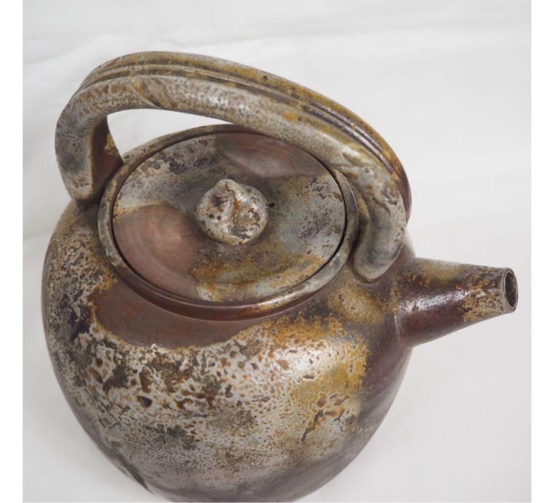 送料無料　明治期　木村長十郎友敬作　備前水注/茶注/水差し　茶道具