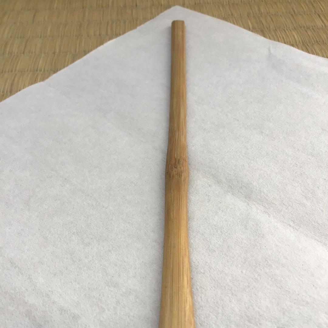 自心茶杓　銘:立鶴　10代松尾宗吾作　不染斎書付　十本之内　共筒共箱　S61CS