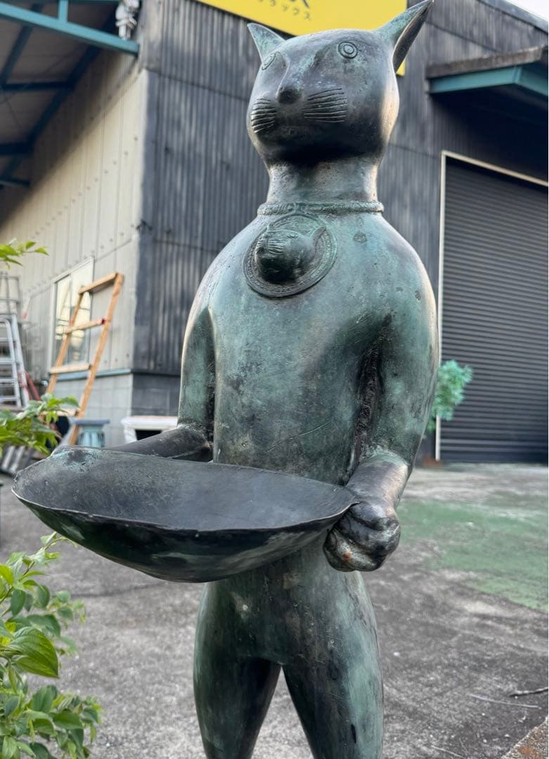 もちさん専用です。大きな猫のブロンズ像 高さ104cm アンティーク調 彫刻