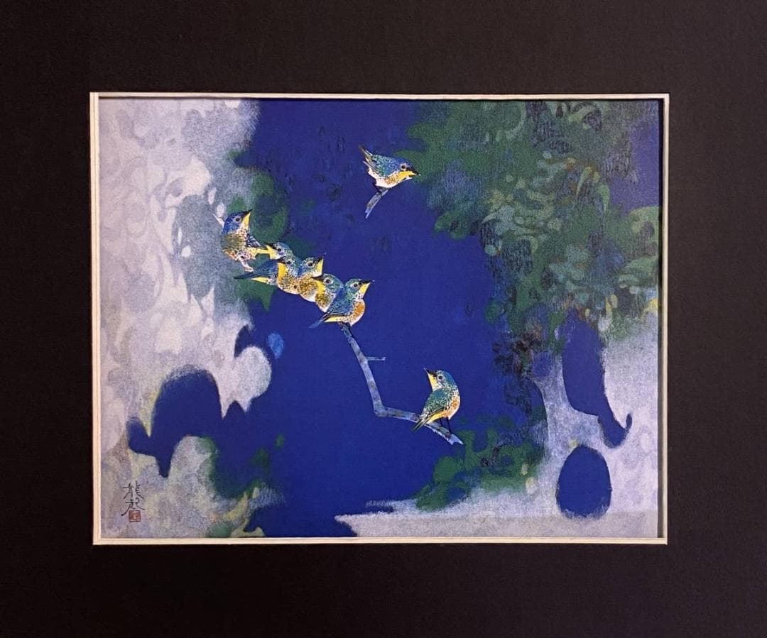 市野龍起、【春の朝】、希少な額装用画集より、新品額装付、状態良好