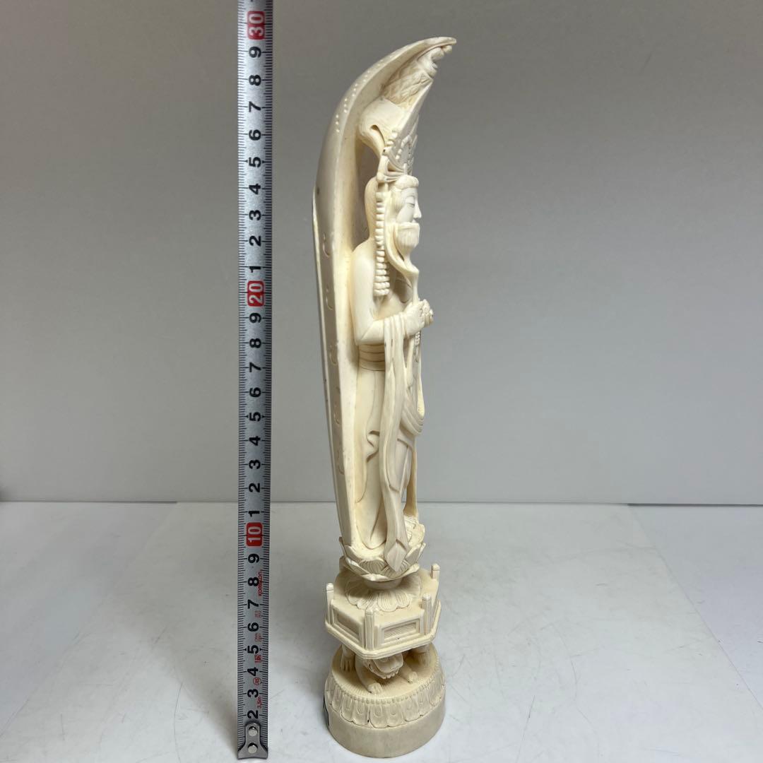 極上和彫在銘観音　626g/29.5㎝　東Y8-0123☆2Fトトル