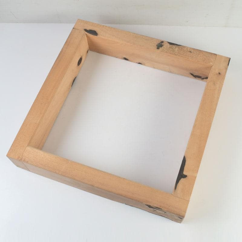 茶道具　天然木　黒柿製　四方炉縁　二点まとめて　V　9862A