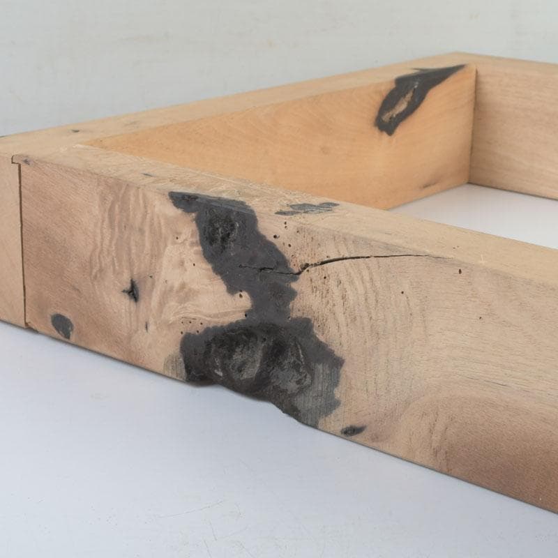 茶道具　天然木　黒柿製　四方炉縁　二点まとめて　V　9862A