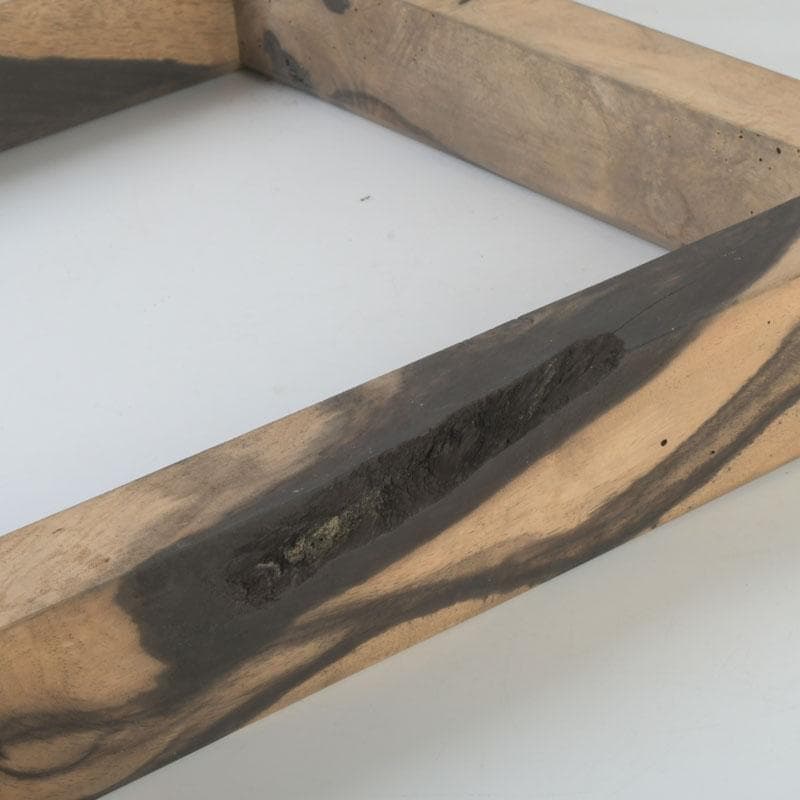 茶道具　天然木　黒柿製　四方炉縁　二点まとめて　V　9862A