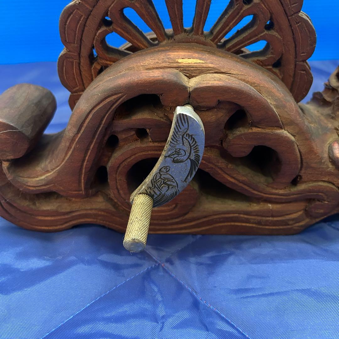 蔵出品① 木彫り 龍 墨壺 すみつぼ 墨壷 墨つぼ 工芸品