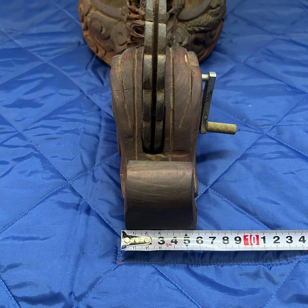 蔵出品① 木彫り 龍 墨壺 すみつぼ 墨壷 墨つぼ 工芸品