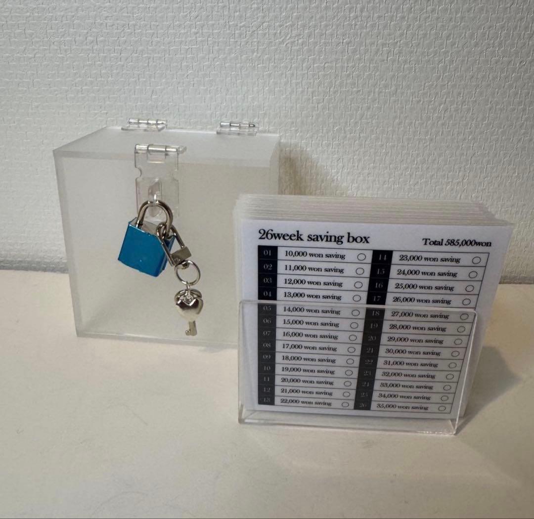26days saving スクエア　BOX 錠付き　韓国　貯金