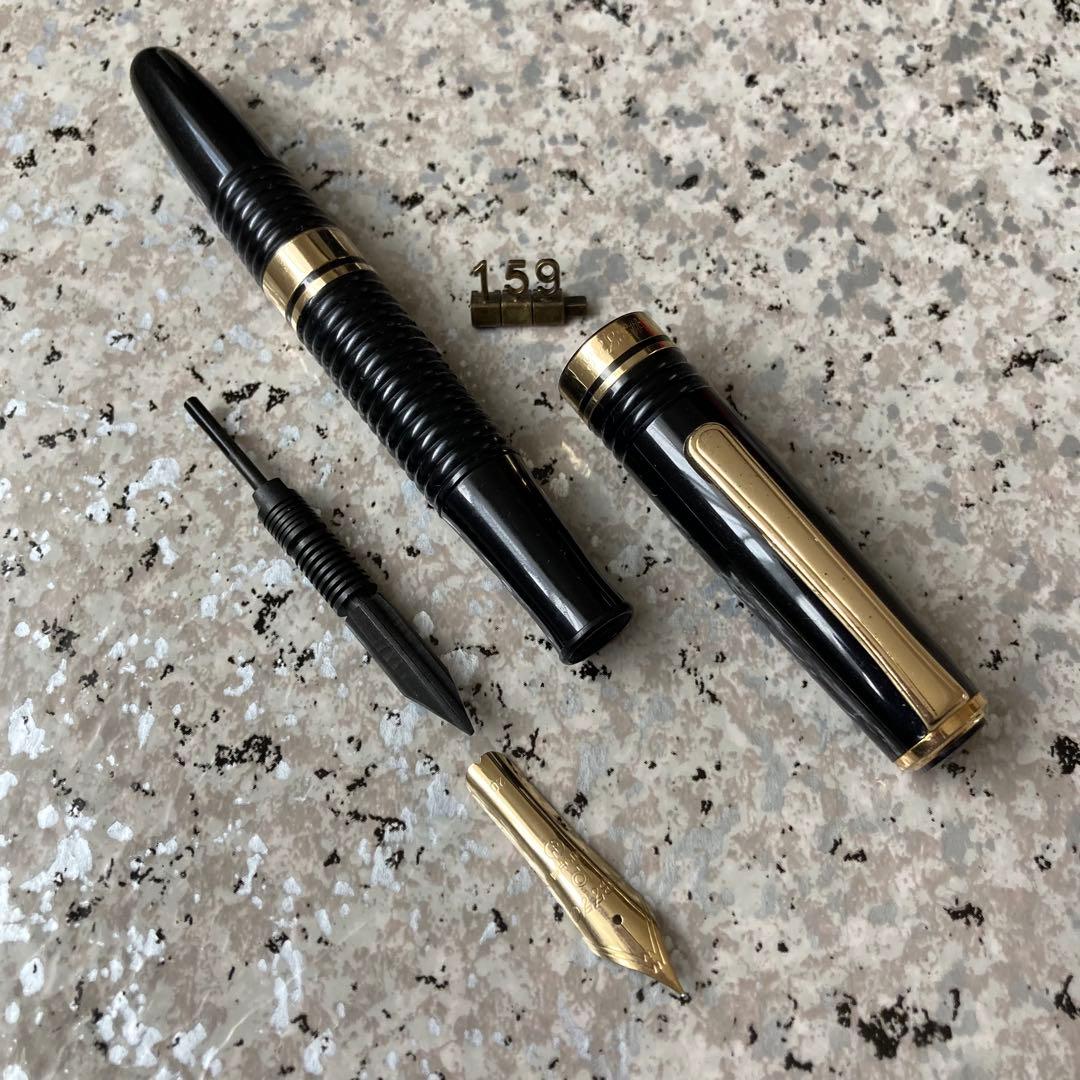 #159 オーバーホール済み 万年筆 PLATINUM ギャザード 14k