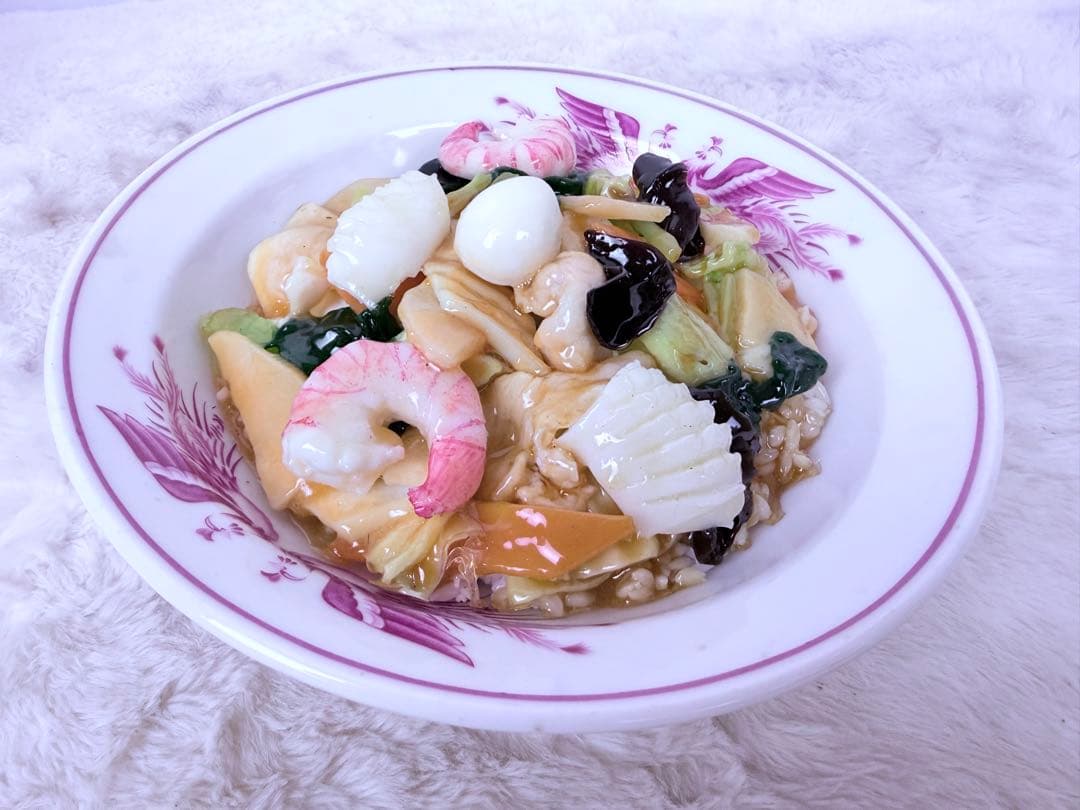 食品サンプル 中華丼 直径約21.5cm リアル 店舗ディスプレイ用