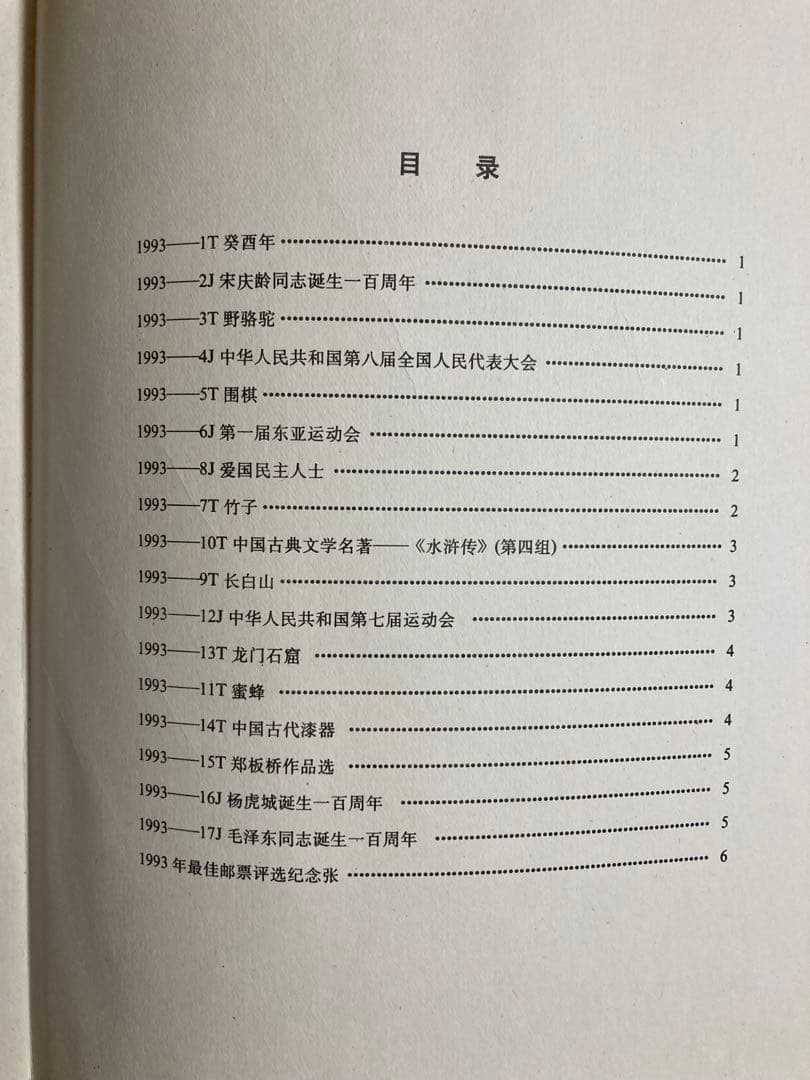 記念切手集 中国 1993年