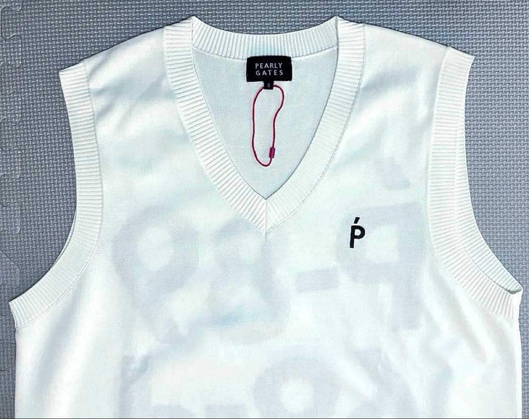 パーリーゲイツ 光栓50ポリエステルニットベスト（WHITE／5）