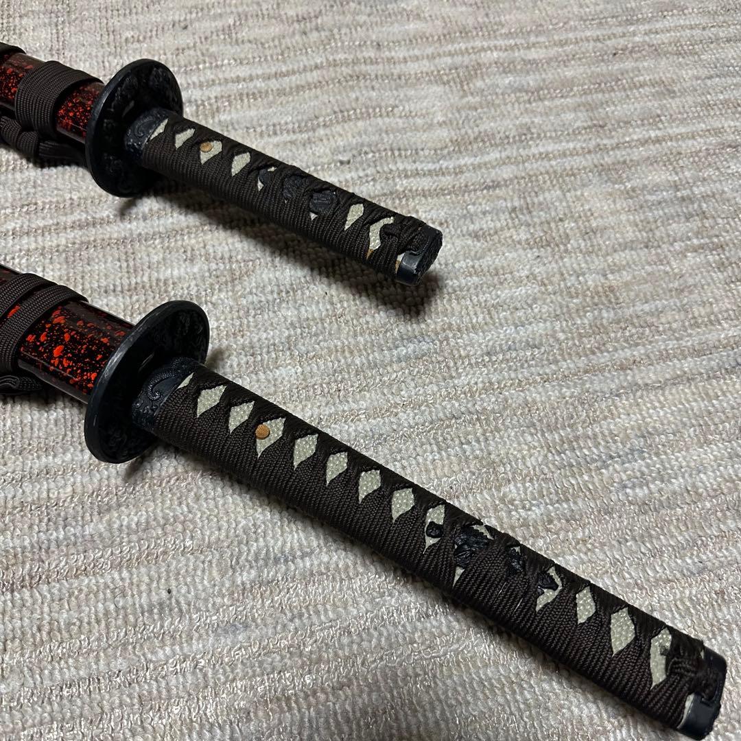 模造刀 黒赤鞘 二本セット