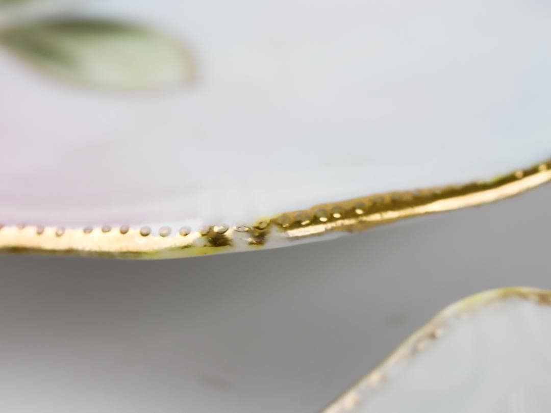 オールドノリタケ ハンドペイント 金彩薔薇絵 プレートセット 4枚 23cm