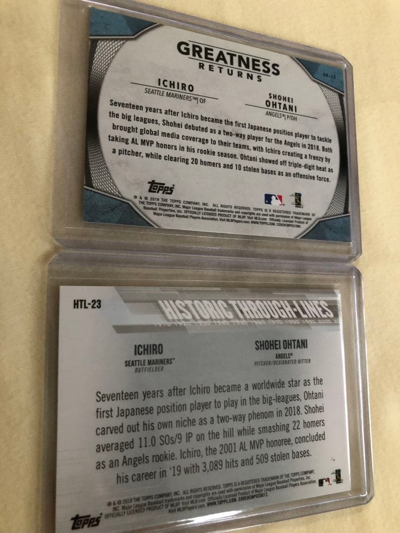 イチロー & 大谷 選手 コラボカード 2種類