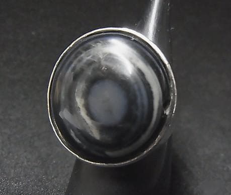 ★E1601★12号銀指輪　シルバーリング　(A36)　瑪瑙　眼文　ルクミック