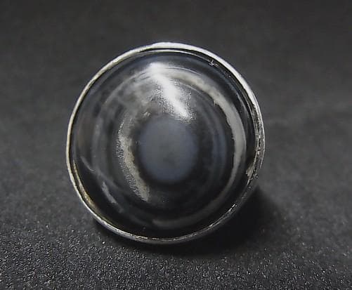 ★E1601★12号銀指輪　シルバーリング　(A36)　瑪瑙　眼文　ルクミック