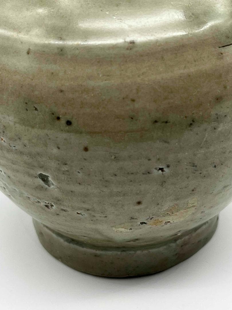 北宋時代　青磁弦紋水注　越州窯　水滴　水指　水差し　茶道具(C-68)