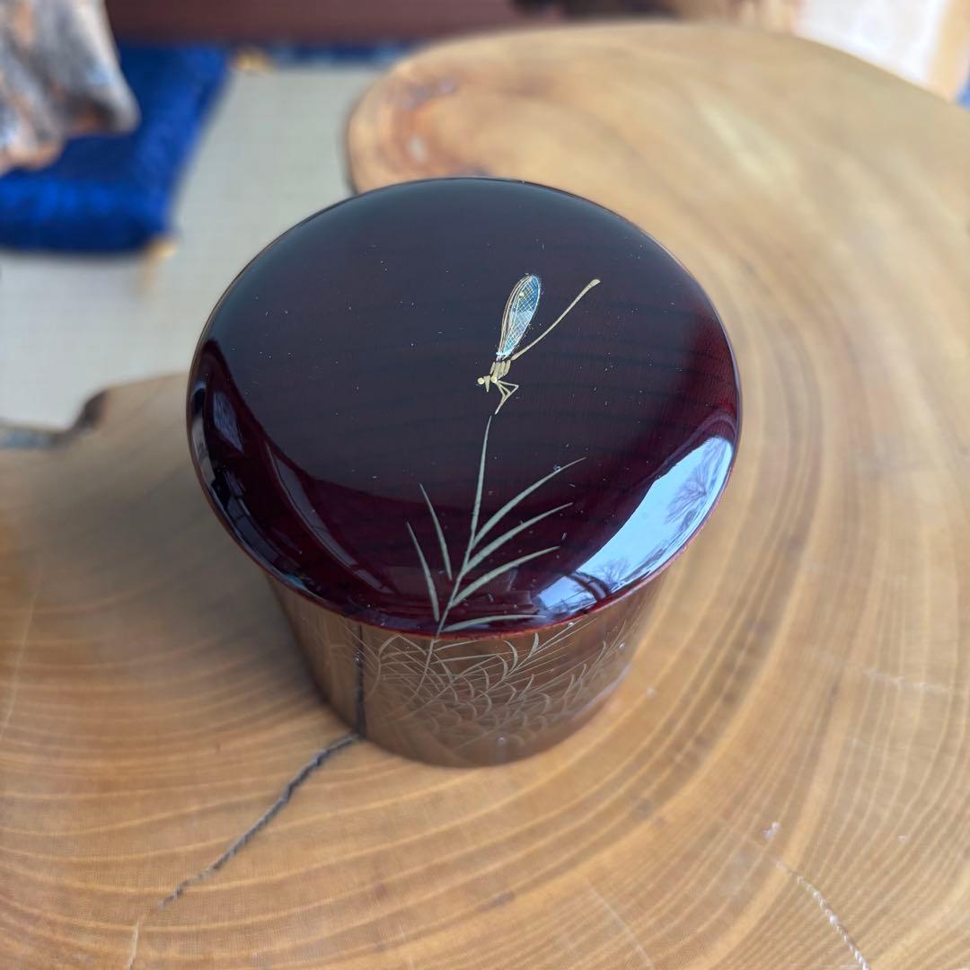 金輪寺棗 糸トンボ 喜三誠志作 輪島塗 茶道具 共箱