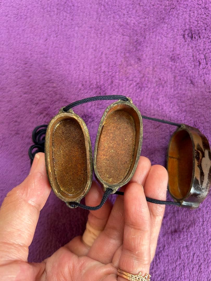 鳥の絵図 印籠 根付 銘有 インテリア 薬入れ 小物入れ アンティーク