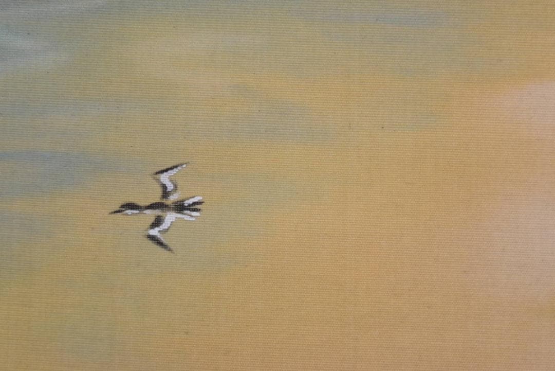 【真作】悦山/秋景山水図/秋山渓水図/掛軸/名家伝来/AA-834